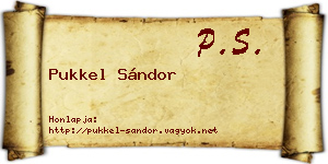 Pukkel Sándor névjegykártya